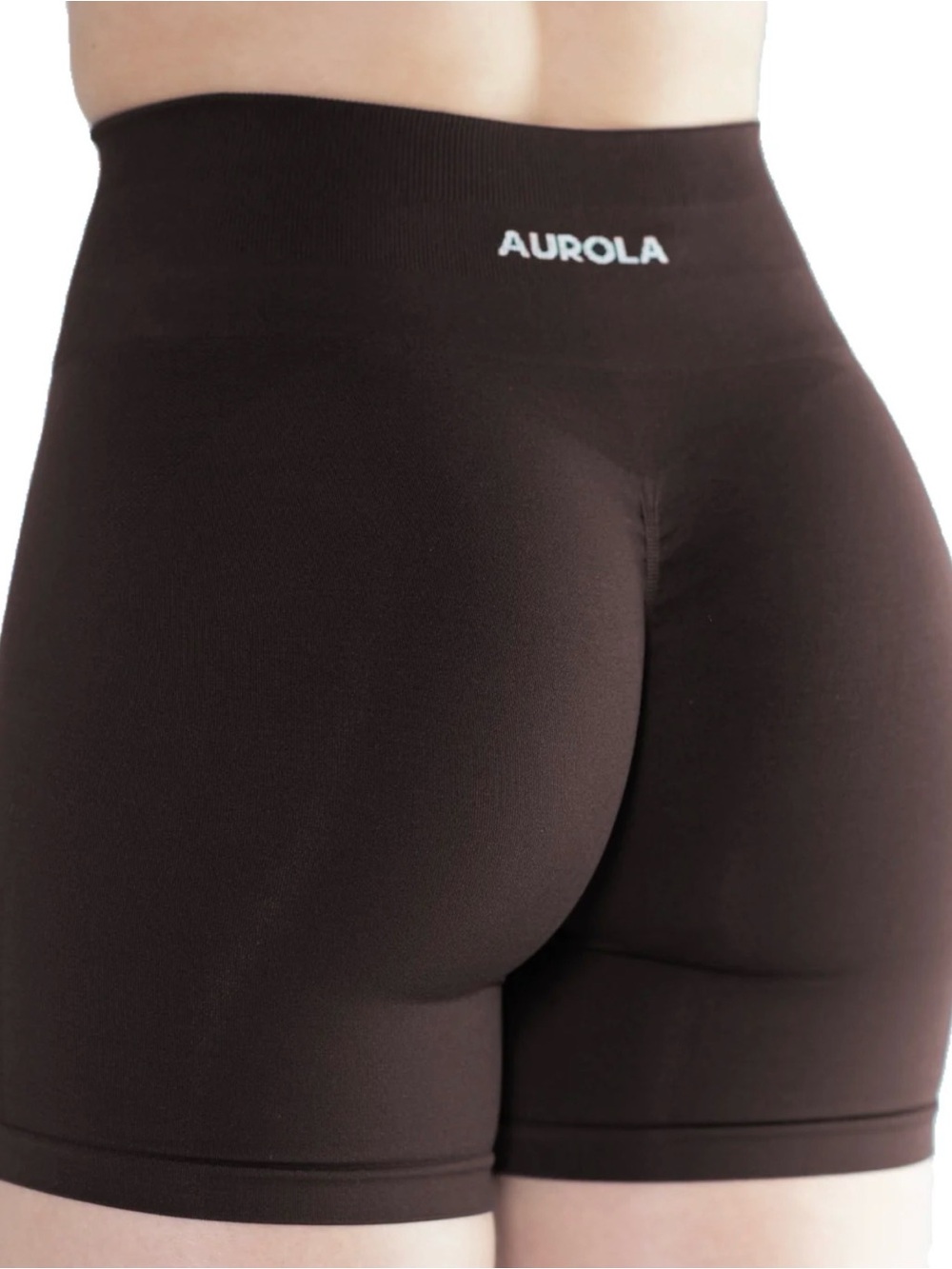 Aurola Women's High-Waist Bike Shorts in Dark Brown